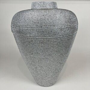 Handcrafted Flute Chicago Textured Gray Vase - Unique Modern Design & Durable Ma